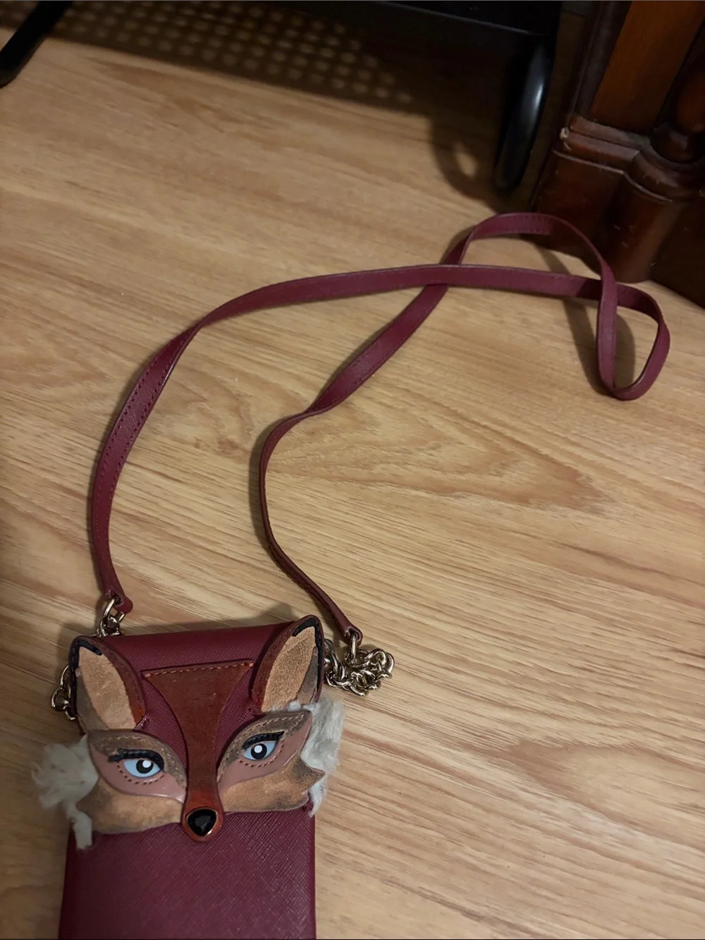 kate spade burgundy fox crossbody phone bag